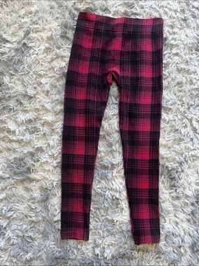 Girls Plaid Leggings in Red and Black - Comfortable Everyday Stretch